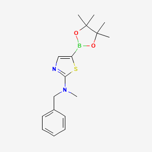 molecular formula C17H23BN2O2S B6338278 2-(Benzyl(methyl)amino)thiazole-5-boronic acid pinacol ester CAS No. 2096333-04-7