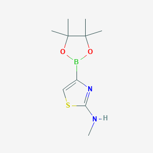 molecular formula C10H17BN2O2S B6338289 2-(Methylamino)thiazole-4-boronic acid pinacol ester CAS No. 2096336-23-9