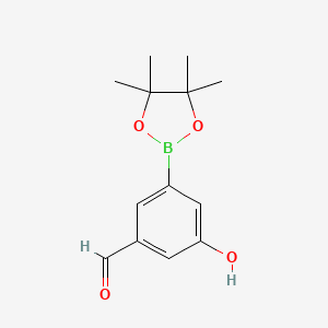 molecular formula C13H17BO4 B6338319 3-Hydroxy-5-(4,4,5,5-tetramethyl-1,3,2-dioxaborolan-2-yl)benzaldehyde CAS No. 1604802-47-2
