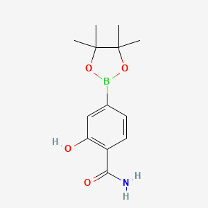 molecular formula C13H18BNO4 B6338333 2-Hydroxy-4-(4,4,5,5-tetramethyl-1,3,2-dioxaborolan-2-yl)-benzamide CAS No. 2086717-72-6