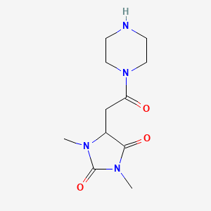 molecular formula C11H18N4O3 B6338342 Formic acid - 1,3-dimethyl-5-(2-oxo-2-piperazin-1-ylethyl)imidazolidine-2,4-dione (1:1) CAS No. 1009673-49-7