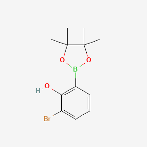 molecular formula C12H16BBrO3 B6338364 2-Bromo-6-(4,4,5,5-tetramethyl-1,3,2-dioxaborolan-2-yl)phenol CAS No. 1431330-20-9