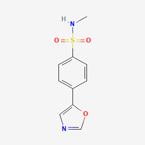 molecular formula C10H10N2O3S B6338383 N-Methyl-4-oxazol-5-yl-benzenesulfonamide, 95% CAS No. 2737205-71-7