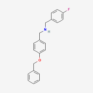 B6338504 ([4-(Benzyloxy)phenyl]methyl)[(4- fluorophenyl)methyl]amine CAS No. 893585-39-2