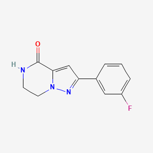 molecular formula C12H10FN3O B6338548 2-(3-Fluoro-phenyl)-6,7-dihydro-5H-pyrazolo[1,5-a]pyrazin-4-one, 95% CAS No. 1554286-01-9