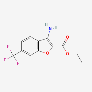 molecular formula C12H10F3NO3 B6338554 Ethyl 3-amino-6-(trifluoromethyl)benzofuran-2-carboxylate CAS No. 1956332-04-9
