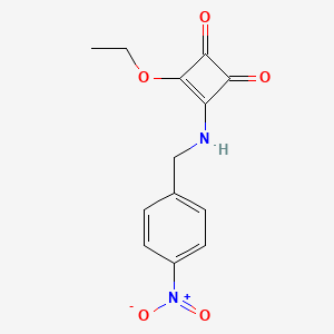 molecular formula C13H12N2O5 B6338606 3-Ethoxy-4-[(4-nitrobenzyl)amino]-3-cyclobuten-1,2-dione;  98% CAS No. 137068-00-9