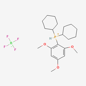 molecular formula C21H34BF4O3P B6338610 [2,4,6-Trimethoxyphenyl]dicyclohexylphosphonium tetrafluoroborate, 98% LB-PhosHBF4 CAS No. 1217887-12-1