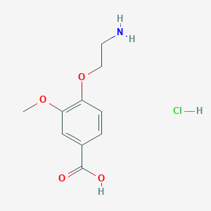 molecular formula C10H14ClNO4 B6338656 4-(2-Aminoethoxy)-3-methoxybenzoic acid hydrochloride;  95% CAS No. 1211459-03-8