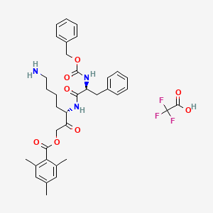 molecular formula C36H42F3N3O8 B6338745 Z-Phe-Lys-2,4,6-trimethylbenzoyloxy-methylketone trifluoroacetate CAS No. 133577-38-5