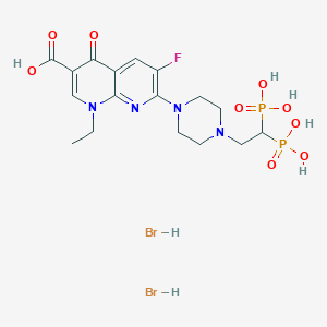 molecular formula C17H25Br2FN4O9P2 B6338751 7-[4-(Diphosphonoethyl)-1-piperazinyl]-1-ethyl-6-fluoro-1,4-dihydro-1-oxo-1,8-naphthyridine-3-carboxylic acid, diHBr salt CAS No. 1993104-33-8