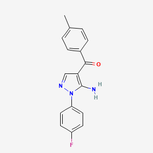 molecular formula C17H14FN3O B6338777 (5-Amino-1-(4-fluorophenyl)-1H-pyrazol-4-yl)(p-tolyl)methanone CAS No. 1020236-79-6
