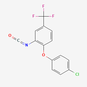 molecular formula C14H7ClF3NO2 B6338784 2-(4-Chlorophenoxy)5-(trifluoromethyl)phenyl isocyanate, 99% CAS No. 670-73-5