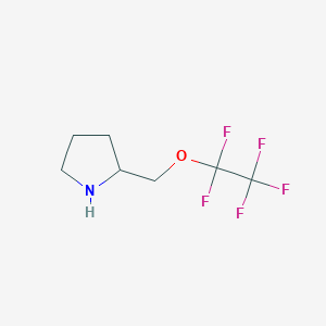 molecular formula C7H10F5NO B6338787 2-[(Pentafluoroethoxy)methyl]pyrrolidine, 98% CAS No. 1274892-56-6