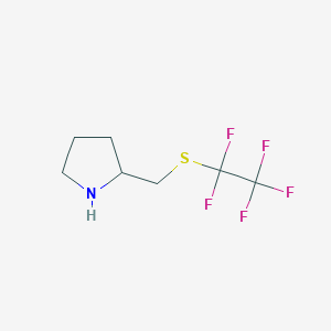 molecular formula C7H10F5NS B6338788 2-[(Pentafluoroethylthio)methyl]pyrrolidine, 98% CAS No. 1274892-03-3