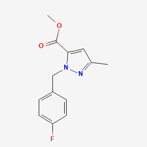 molecular formula C13H13FN2O2 B6338857 Methyl 1-(4-fluorobenzyl)-3-methyl-1H-pyrazole-5-carboxylate CAS No. 1202029-88-6