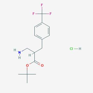 molecular formula C15H21ClF3NO2 B6338870 t-Butyl 2-(aminomethyl)-3-(4-(trifluoromethyl)phenyl)propanoate HCl CAS No. 1159823-65-0