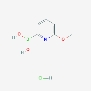 molecular formula C6H9BClNO3 B6338908 6-甲氧基吡啶-2-硼酸，盐酸盐；最小纯度 97% CAS No. 1632370-89-8