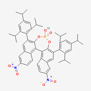 molecular formula C50H55N2O8P B6338922 (11bR)-4-Hydroxy-9,14-dinitro-2,6-bis[2,4,6-tris(1-i-pr)ph]-4-oxide-dinaphtho[2,1-d:1',2'-f][1,3,2]dioxaphosphepin, 98% CAS No. 1535206-22-4