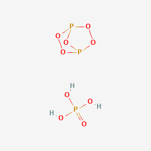 molecular formula H3O9P3 B6338930 聚偏磷酸（83% P2O5） CAS No. 8017-16-1