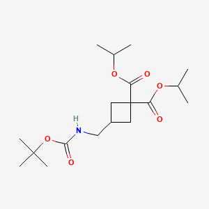 molecular formula C18H31NO6 B6338959 Diisopropyl 3-[(tert-butoxycarbonylamino)methyl]cyclobutane-1,1-dicarboxylate CAS No. 1628783-89-0