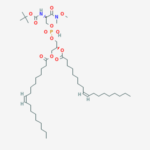Octadec-9-enoic acid 2-{[2-tert-butoxycarbonylamino-2-(methoxy-methyl-carbamoyl)-ethoxy]-hydroxy-phosphoryloxy}-1-octadec-9-enoyloxymethyl-ethyl ester