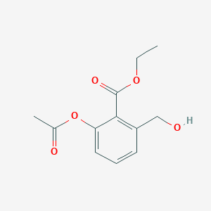 molecular formula C12H14O5 B6338997 2-Acetoxy-6-hydroxymethyl-benzoic acid ethyl ester CAS No. 1171921-91-7