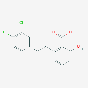 molecular formula C16H14Cl2O3 B6339010 2-[2-(3,4-Dichloro-phenyl)-ethyl]-6-hydroxy-benzoic acid methyl ester CAS No. 1171921-73-5
