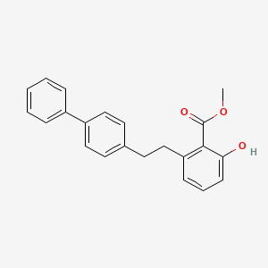 molecular formula C22H20O3 B6339081 2-(2-Biphenyl-4-yl-ethyl)-6-hydroxy-benzoic acid methyl ester, 95% CAS No. 1171924-93-8