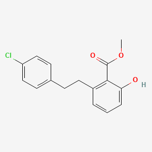 molecular formula C16H15ClO3 B6339086 2-[2-(4-Chlorophenyl)-ethyl]-6-hydroxy-benzoic acid methyl ester, 95% CAS No. 1171924-95-0