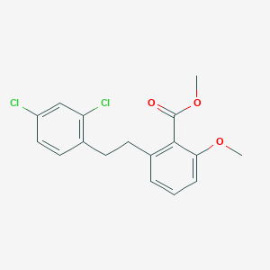 molecular formula C17H16Cl2O3 B6339098 2-[2-(2,4-Dichloro-phenyl)-ethyl]-6-methoxy-benzoic acid methyl ester CAS No. 1171924-91-6
