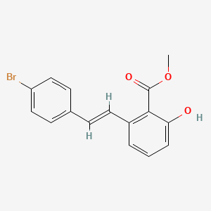 molecular formula C16H13BrO3 B6339110 2-[2-(4-Bromo-phenyl)-vinyl]-6-hydroxy-benzoic acid methyl ester CAS No. 365542-24-1