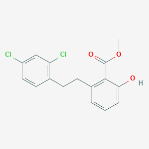 molecular formula C16H14Cl2O3 B6339138 2-[2-(2,4-Dichloro-phenyl)-ethyl]-6-hydroxy-benzoic acid methyl ester;  95% CAS No. 1171924-81-4