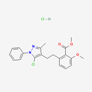 molecular formula C21H22Cl2N2O3 B6339201 2-[2-(5-Chloro-3-methyl-1-phenyl-1H-pyrazol-4-yl)-ethyl]-6-methoxy-benzoic acid methyl ester CAS No. 365542-57-0