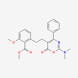 molecular formula C23H24N2O5 B6339223 2-[2-(2-Dimethylamino-6-oxo-4-phenyl-6H-[1,3]oxazin-5-yl)-ethyl]-6-methoxy-benzoic acid methyl ester CAS No. 365542-76-3