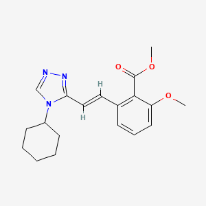 molecular formula C19H23N3O3 B6339255 2-[2-(4-Cyclohexyl-4H-[1,2,4]triazol-3-yl)-vinyl]-6-methoxy-benzoic acid methyl ester CAS No. 365542-72-9