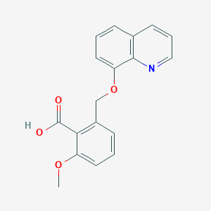 molecular formula C18H15NO4 B6339275 2-Methoxy-6-(quinolin-8-yloxymethyl)-benzoic acid CAS No. 1171924-48-3