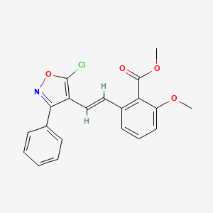 molecular formula C20H16ClNO4 B6339279 2-[2-(5-Chloro-3-phenyl-isoxazol-4-yl)-vinyl]-6-methoxy-benzoic acid methyl ester CAS No. 365542-74-1
