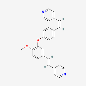 4-[2-[4-methoxy-3-[4-[2-(4-pyridinyl)ethenyl]phenoxy]phenyl]ethenyl]pyridine