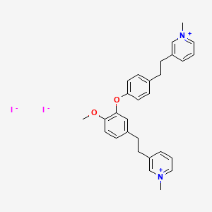 3-[2-[4-[2-methoxy-5-[2-(1-methylpyridin-1-ium-3-yl)ethyl]phenoxy]phenyl]ethyl]-1-methyl-pyridin-1-ium diiodide