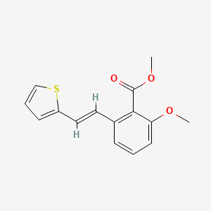 molecular formula C15H14O3S B6339298 2-Methoxy-6-(2-thiophen-2-yl-vinyl)-benzoic acid methyl ester CAS No. 1171924-45-0