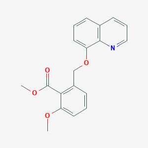 molecular formula C19H17NO4 B6339299 2-Methoxy-6-(quinolin-8-yloxymethyl)-benzoic acid methyl ester CAS No. 1171924-46-1
