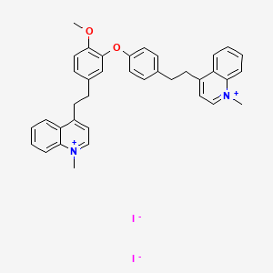 4-[2-[4-[2-methoxy-5-[2-(1-methylquinolin-1-ium-4-yl)ethyl]phenoxy]phenyl]ethyl]-1-methyl-quinolin-1-ium diiodide