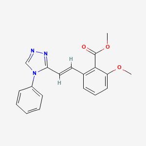 molecular formula C19H17N3O3 B6339321 2-Methoxy-6-[2-(4-phenyl-4H-[1,2,4]triazol-3-yl)-vinyl]-benzoic acid methyl ester (cis/trans) CAS No. 365542-63-8