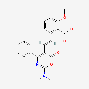 molecular formula C23H22N2O5 B6339328 2-[2-(2-二甲氨基-6-氧代-4-苯基-6H-[1,3]恶嗪-5-基)-乙烯基]-6-甲氧基-苯甲酸甲酯 CAS No. 365542-75-2