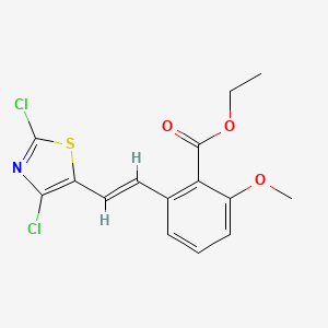 molecular formula C15H13Cl2NO3S B6339329 2-[2-(2,4-Dichloro-thiazol-5-yl)-vinyl]-6-methoxy-benzoic acid ethyl ester CAS No. 365542-33-2