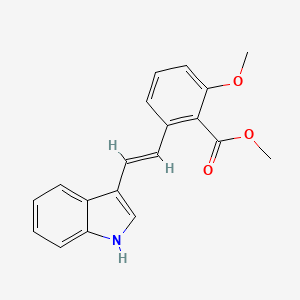 molecular formula C19H17NO3 B6339339 2-[2-(1H-Indol-3-yl)-vinyl]-6-methoxy-benzoic acid methyl ester CAS No. 1171924-38-1