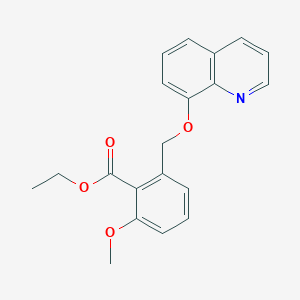 molecular formula C20H19NO4 B6339340 2-Methoxy-6-(quinolin-8-yloxymethyl)-benzoic acid ethyl ester CAS No. 1171924-37-0