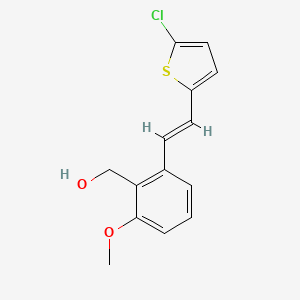 {2-[2-(5-Chloro-thiophen-2-yl)-vinyl]-6-methoxy-phenyl}-methanol
