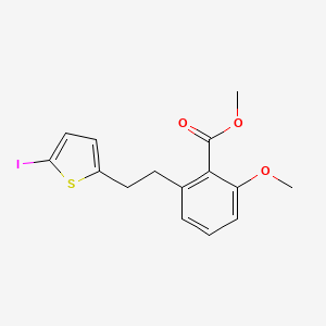 molecular formula C15H15IO3S B6339353 2-[2-(5-Iodo-thiophen-2-yl)-ethyl]-6-methoxy-benzoic acid methyl ester CAS No. 1171924-34-7